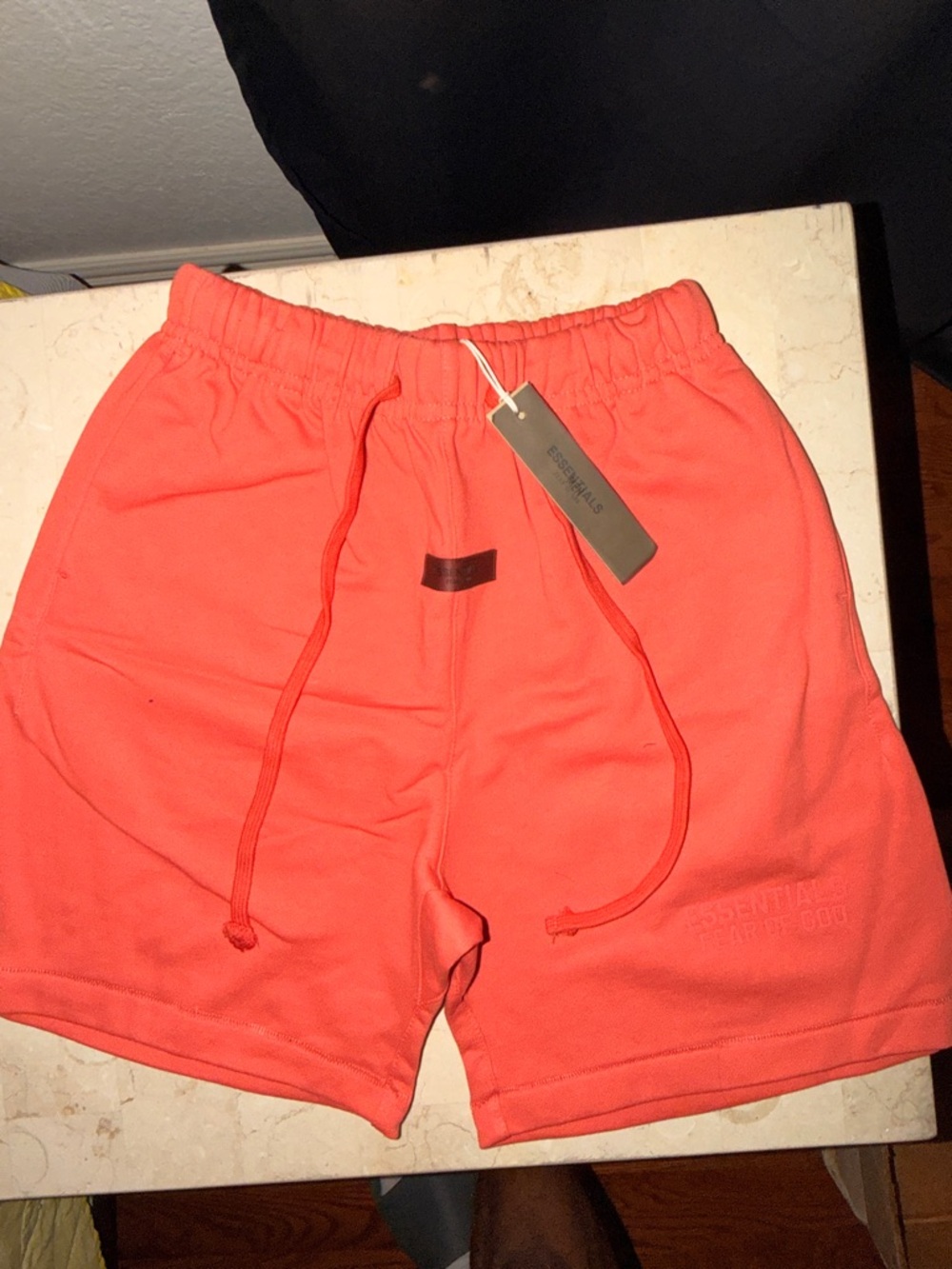 Essentials Men’s Coral Pink Athletic Fleece Shorts
